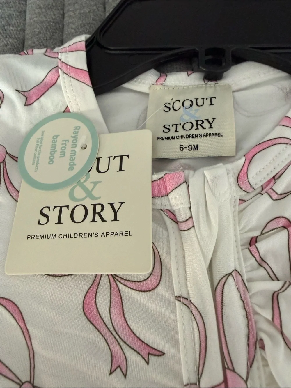 Scout & Story Pink Bow Print Footie
